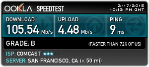 Comcast Speed Test 1